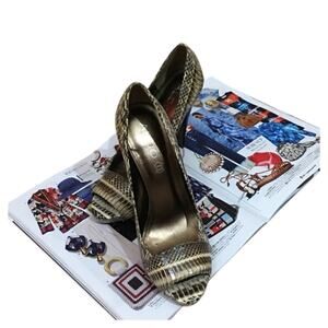 Aldo Snake Reptile Peep Toe Heels - Size 39 (8.5)